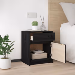 VidaXL 808132 Table de nuit et table de chevet Noir - Vue supplémentaire 4