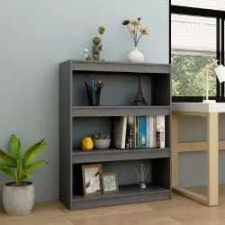 vidaXL Bibliothèque/Séparateur de pièce Gris 100x30x103 cm Pin massif