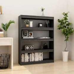 vidaXL Bibliothèque/Séparateur de pièce Gris 100x30x135,5cm Pin massif