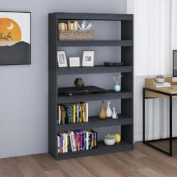 vidaXL Bibliothèque/Séparateur de pièce Gris 100x30x167,5cm Pin massif