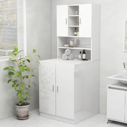 Vidaxl - Meuble pour machine à laver Blanc brillant 70,5x25,5x90 cm