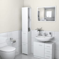 Vidaxl - Armoire de salle de bain blanc 25x26,5x170 cm bois d'ingénierie