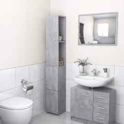 Avec l’armoire de salle de bain simpliste, vous pouvez stocker des articles essentiels tels que des serviettes, du papier toi ...