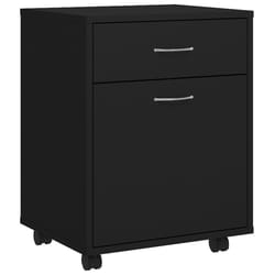 vidaXL Armoire à roulettes Noir 45x38x54 cm Bois d'ingénierie - TU
