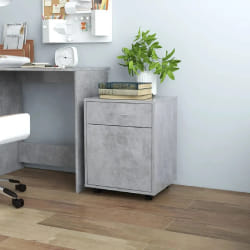 vidaXL Armoire à roulettes Gris béton 45x38x54 cm Bois d'ingénierie