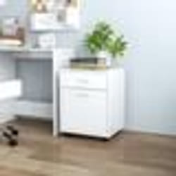 vidaXL Armoire à roulettes Blanc brillant 45x38x54cm Bois d’ingénierie - TU