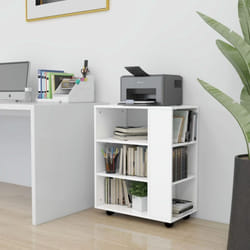 Vidaxl - Armoire à roulettes Blanc 60x35x75 cm Bois d'ingénierie