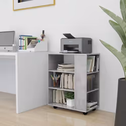 vidaXL Armoire à roulettes Gris béton 60x35x75 cm Bois d’ingénierie - TU