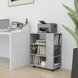 vidaXL Armoire à roulettes Gris béton 60x35x75 cm Bois d’ingénierie - TU