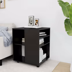 Vidaxl - Armoire à roulettes Noir 60x53x72 cm Bois d'ingénierie