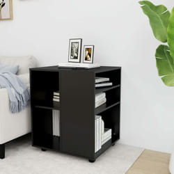 Vidaxl - Armoire à roulettes Noir 60x53x72 cm Bois d'ingénierie