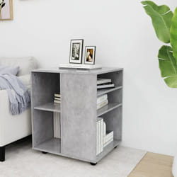 vidaXL Armoire à roulettes Gris béton 60x53x72 cm Bois d'ingénierie - TU