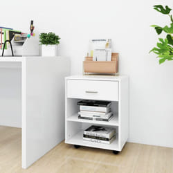 Vidaxl - Armoire à roulettes Blanc 46x36x59 cm Bois d'ingénierie