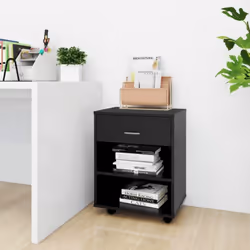 Attrayante et fonctionnelle, cette armoire à roulettes apporte un style clair et moderne. Elle est fabriquée en bois d'ingéni ...