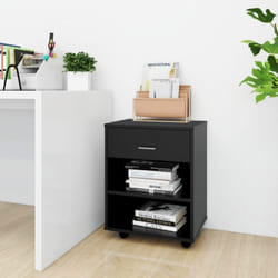Vidaxl - Armoire à roulettes Noir 46x36x59 cm Bois d'ingénierie