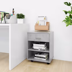 Vidaxl - Armoire à roulettes Gris béton 46x36x59 cm Bois d'ingénierie