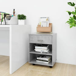 Vidaxl - Armoire à roulettes Gris béton 46x36x59 cm Bois d'ingénierie