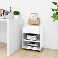 Vidaxl - Armoire à roulettes Blanc brillant 46x36x59cm Bois d'ingénierie