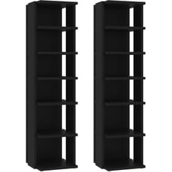 Vidaxl - Armoires à chaussures 2 pcs Noir 27,5x27x102 cm