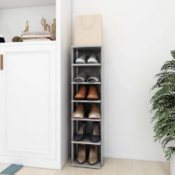 vidaXL Armoire à chaussures Gris béton 27,5x27x102cm Bois d'ingénierie - TU