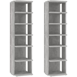Vidaxl - Armoires à chaussures 2 pcs Gris béton 27,5x27x102 cm