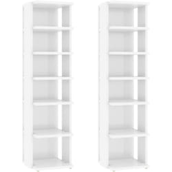 Vidaxl - Armoires à chaussures 2 pcs Blanc brillant 27,5x27x102 cm