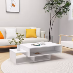 Cette table basse, dotée d’un grand espace de rangement, garde votre pièce propre et bien rangée. La table centrale est stabl ...