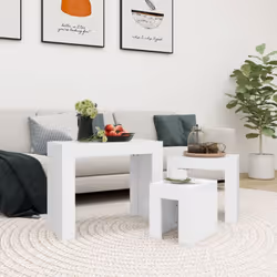 Cet ensemble de tables basses gigognes est conçu pour être pratique et fiable. Les tables basses ont trois tailles qui peuven ...