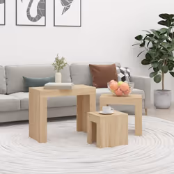 Cet ensemble de tables basses gigognes est conçu pour être pratique et fiable. Les tables basses ont trois tailles qui peuven ...