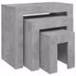 vidaXL Tables basses gigognes 3 pcs Gris béton Bois d'ingénierie - TU