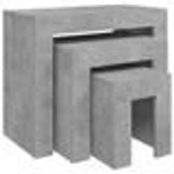 vidaXL Tables basses gigognes 3 pcs Gris béton Bois d'ingénierie - TU