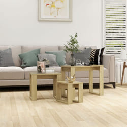 Vidaxl - Ensemble de 3 tables empilables du salon de conception moderne diverses couleurs disponibles Couleur : marron