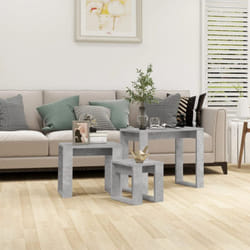 Vidaxl - Tables gigognes 3 pcs Gris béton Bois d'ingénierie
