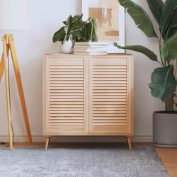 vidaXL Portes d'armoire à persiennes 2pcs 69x39,4cm bois de pin massif - TU