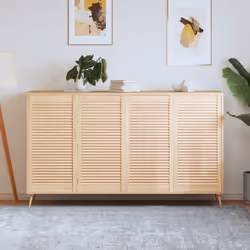 Description générale Ces portes d'armoire en bois avec un design à persiennes sont idéales pour apporter une touche d'éléganc ...