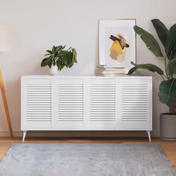 vidaXL Portes d'armoire à persiennes 4pcs blanc 61,5x39,4cm pin massif - TU