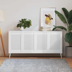 vidaXL Portes d'armoire à persiennes 4pcs blanc 61,5x39,4cm pin massif - TU