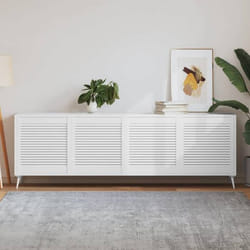 vidaXL Portes d'armoire à persiennes 4pcs blanc 61,5x59,4cm pin massif - TU
