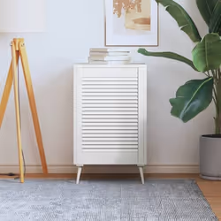 vidaXL Porte d'armoire à persiennes blanc 69x49,4cm bois de pin massif - TU