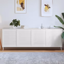 vidaXL Portes d'armoire à persiennes 4 pcs blanc 69x59,4 cm pin massif - TU