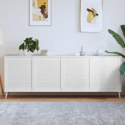 vidaXL Portes d'armoire à persiennes 4 pcs blanc 69x59,4 cm pin massif - TU