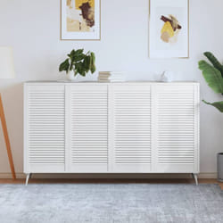 vidaXL Portes d'armoire à persiennes 4pcs blanc 99,3x49,4cm pin massif - TU