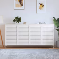 vidaXL Portes d'armoire à persiennes 4pcs blanc 99,3x59,4cm pin massif - TU