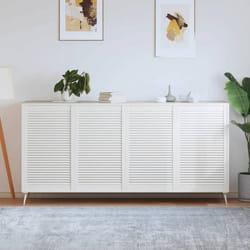 vidaXL Portes d'armoire à persiennes 4pcs blanc 99,3x59,4cm pin massif - TU