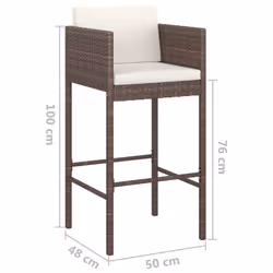 VidaXL 316656 chaise d'extérieur Terrace Siège rembourré Polyuréthane, Acier Marron - Vue supplémentaire 7