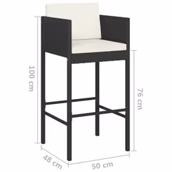 VidaXL 316660 chaise d'extérieur Terrace Siège rembourré Polyuréthane, Acier Noir - Vue supplémentaire 7
