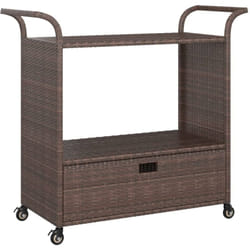 Vidaxl - Chariot de bar avec tiroir Marron 100x45x97 cm Résine tressée
