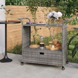 Avec un design polyvalent et spacieux, ce chariot de bar peut facilement transporter des ustensiles de cuisine et des plats d ...