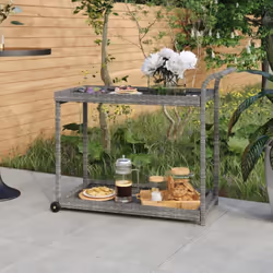 Avec un design polyvalent et spacieux, ce chariot de service est une aide pratique avec des roues dans la cuisine, le salon o ...