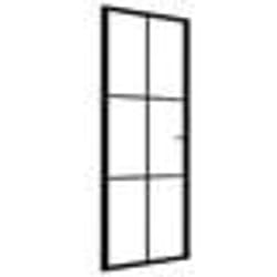 vidaXL Porte intérieure Verre ESG et aluminium 76x201,5 cm Noir